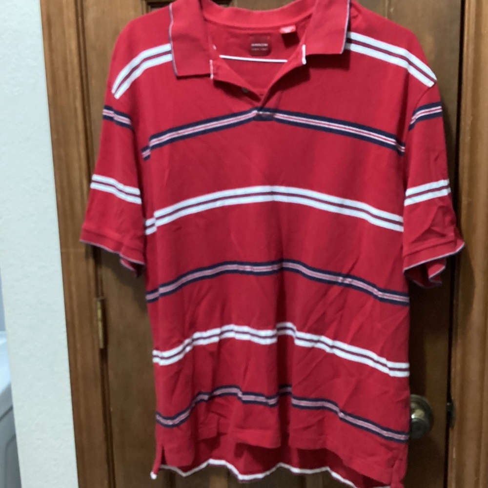 Arrow red stripe polo golf shirt size XXL great pre worn